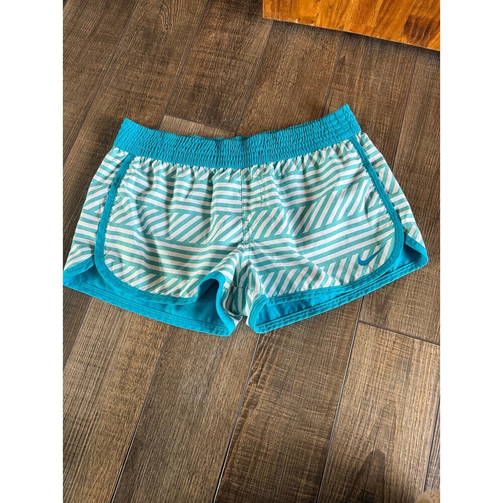 Nike West Reversible Beach Shorts Sz. Large Teal & White